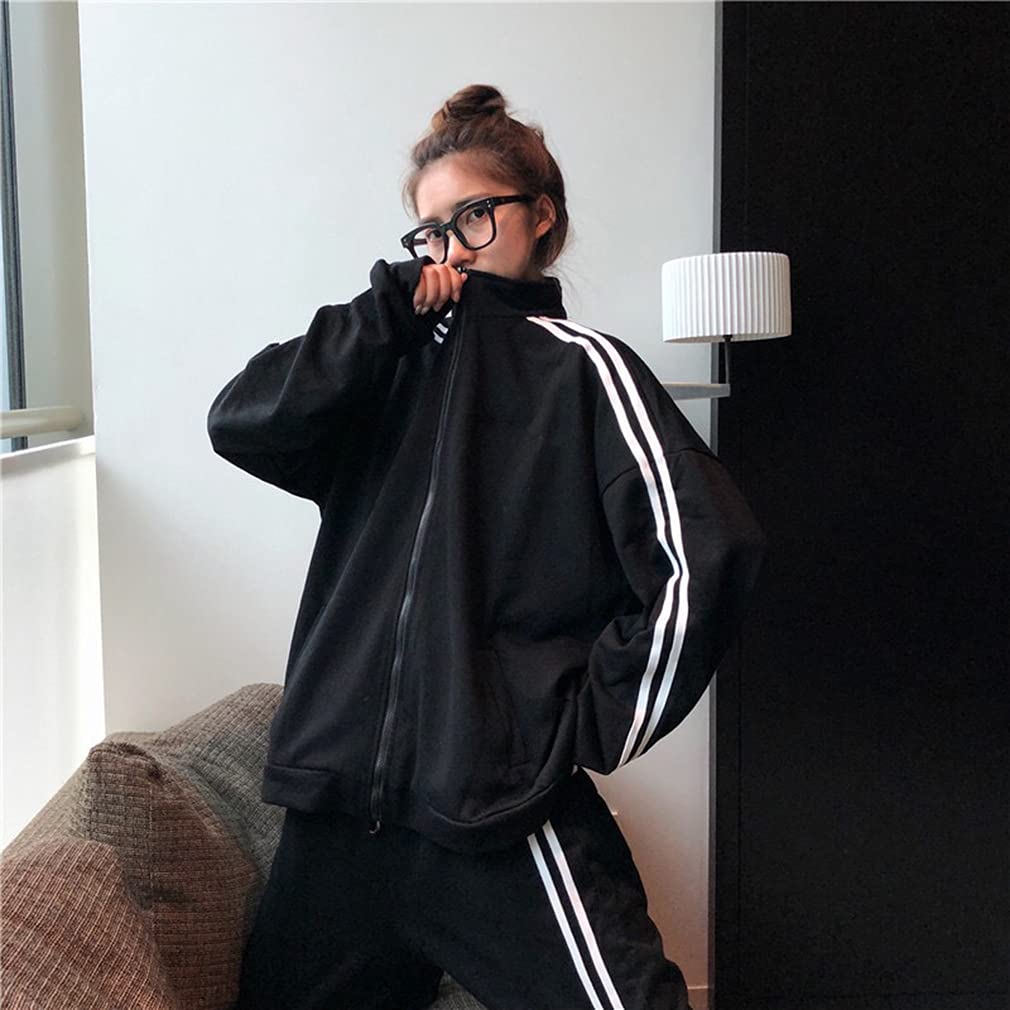 Tracksuit Korean Top and Bottom Loose Plus NTZ011 D.IIZOO Women's Spring/Autumn 2-Piece Set, Style, Set, Sweatshirt, Hoodie, Activewear, Casual,
