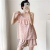 Women's Summer Ultra-Thin Cotton Satin Pajamas Set With Shorts And Sleeveless Vest, Cool Comfort Home Wear For Hot Weather