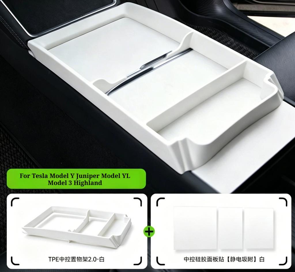For Tesla Model Y Juniper Model YL Central Control Panel Storage Box Model 3 Highland Panel Frame Glasses Case Car Storage Tray