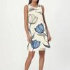 Women's Fashion Beach Dress Sleeveless Round Neck Floral Print Dress