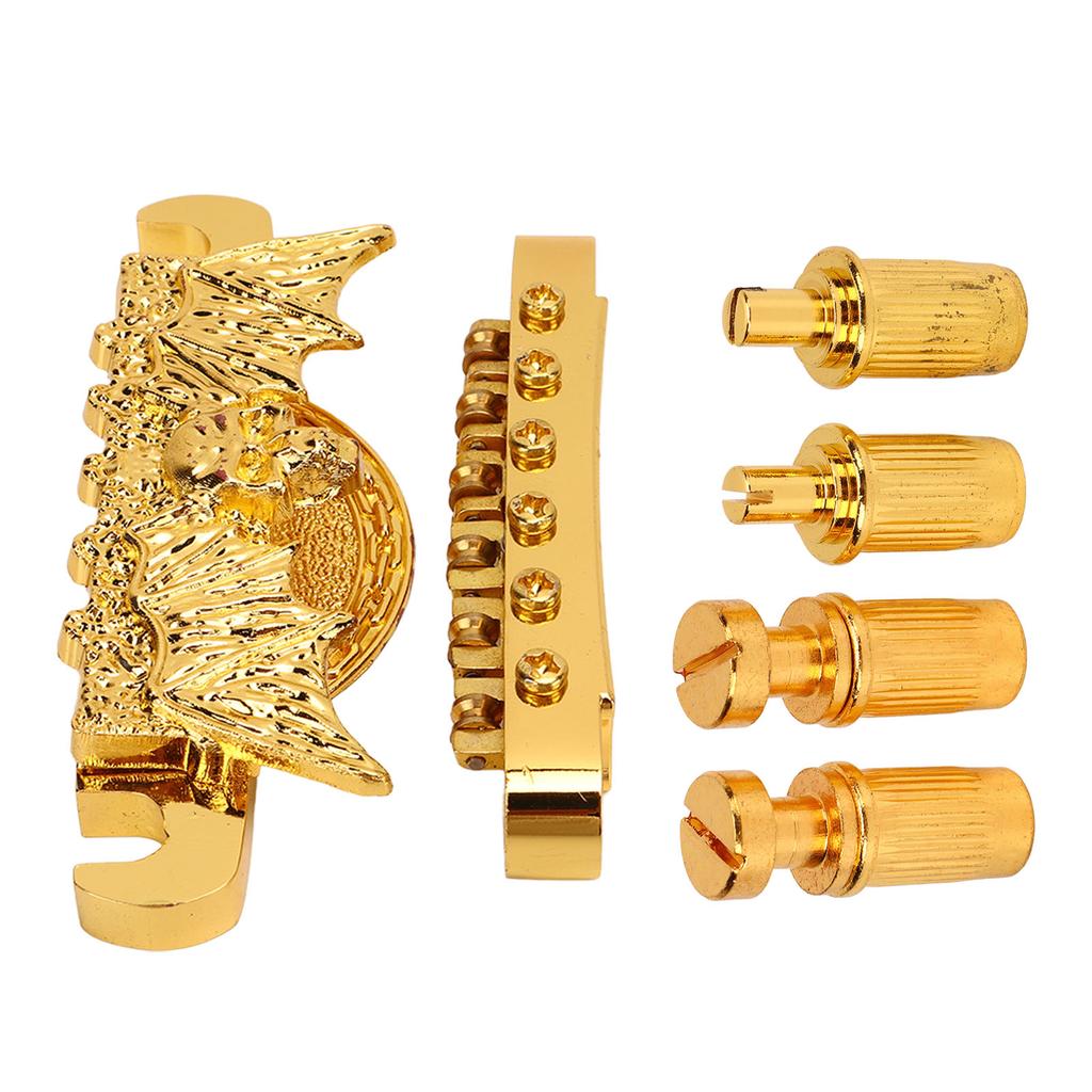Guitar Bridge Tailpiece Roller Saddle Height Adjustable Beautiful Gold Roller Saddle Bridge