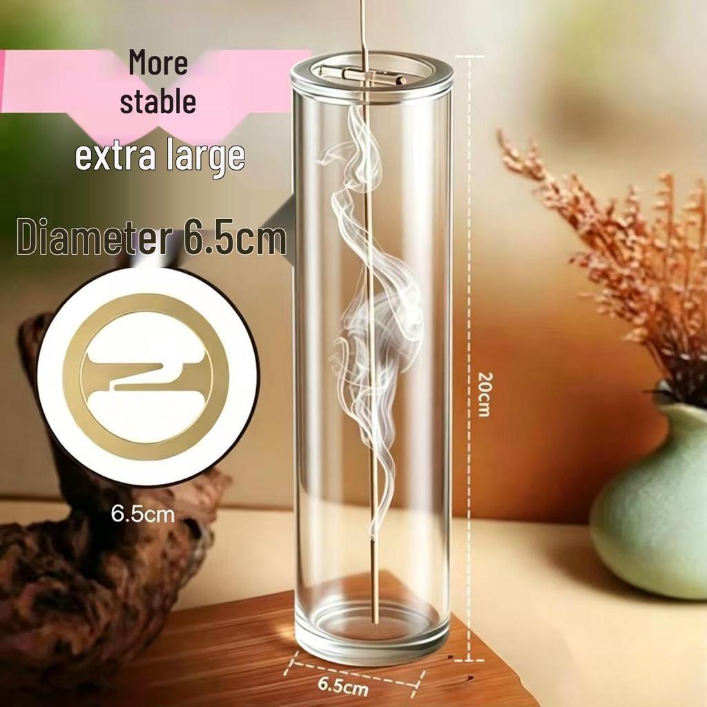 Inverted Glass & Metal Incense Burner – Ash-Proof Aromatherapy Holder for Home Decoration