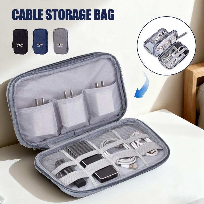Cable Storage Bag Waterproof USB Data Line Charger Plug Headphone Travel Storage Bag Accessory Storage Bag For Bentley LOGO