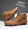 Men's Mid-top Casual Shoes with Hand-stitched Microfiber Leather and Octopus Outsole - Plus Size