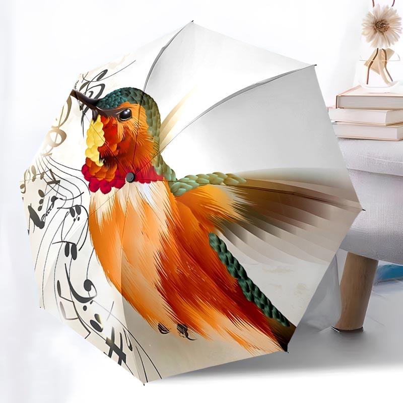 

Animal Hummingbird Folding Umbrella Fashion Auto-Open 8 Iron Ribs Plastic Handle Foldable Sunshade Perfect Christmas Gifts
