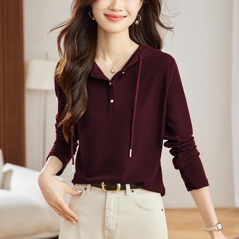 Новая весенняя толстовка с капюшоном и длинным рукавом для женщин, свободная, приталенная, с капюшоном, модный топ, омолаживающий One size