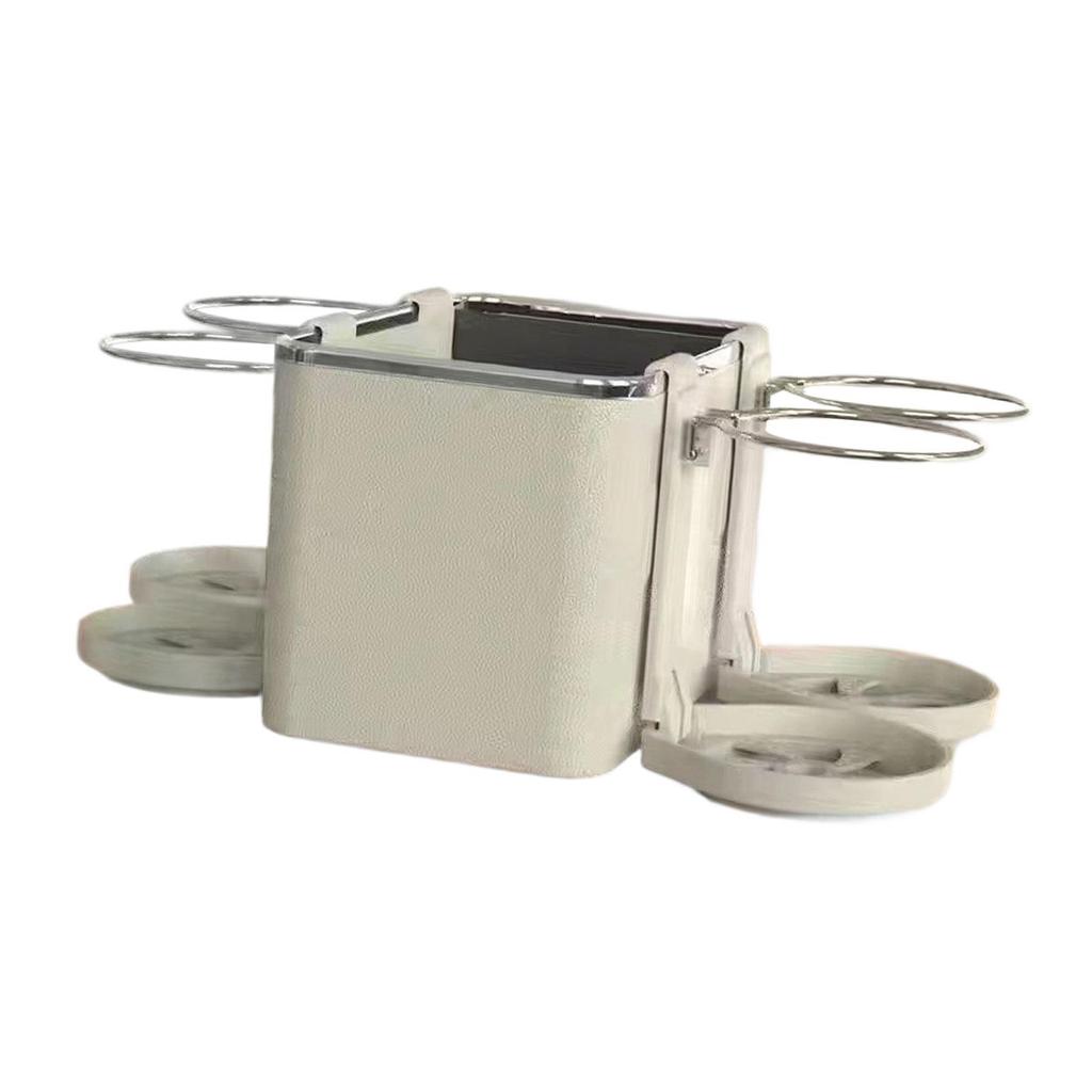 Car Armrest Storage Box with 4 Water Cup Holders Auto Accessories Napkin Holder Car Center Console Organizer Multipurpose