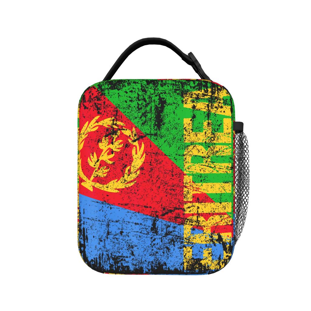Eritrea Flag Lunch Bag Fun Lunch Box Office Portable Insulated Thermal Lunch Bags For Women Waterproof Custom Cooler Bag