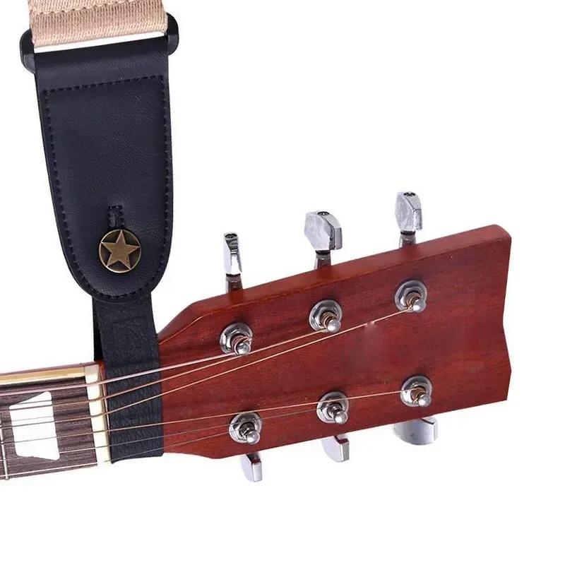 Leather Guitar Neck Strap Holder Button Headstock Adaptor Adjustable Guitar Strap Belt For Acoustic Electric Classic Guitar Bass