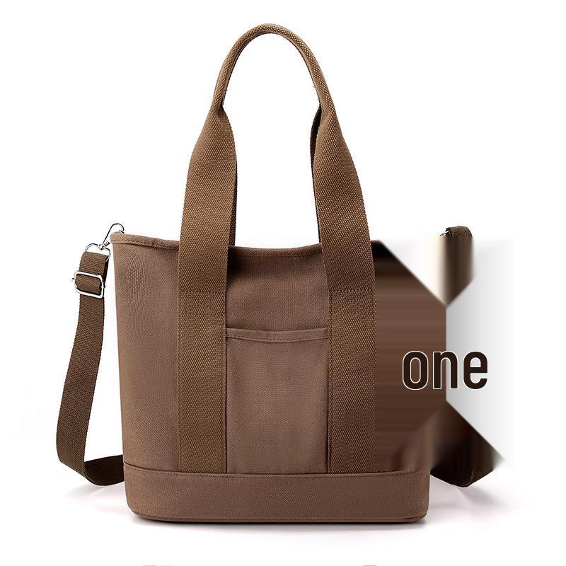 16oz Japanese-Korean Style Women's Tote: Single Shoulder, Crossbody, Large Capacity, Simple Canvas Handbag