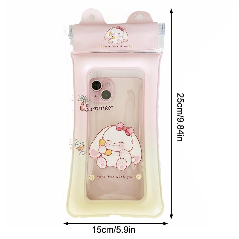 Universal Cartoon Waterproof Phone Case Pouch Swimming Underwater Photography Air Cushion Water Proof Bag Hanging Diving Pouch