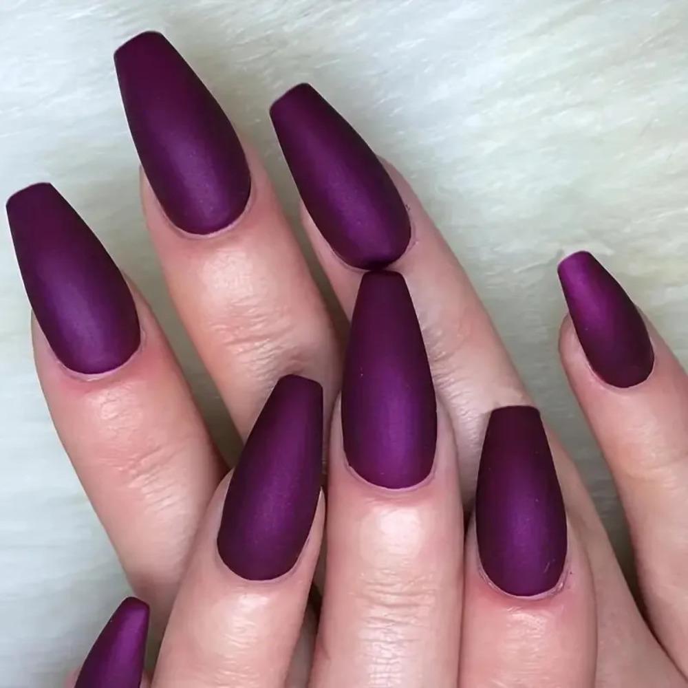 Nail Art 24 Pieces Matte Collection Spice Girl Gradual Change Matte Flowers Long Wear Armor