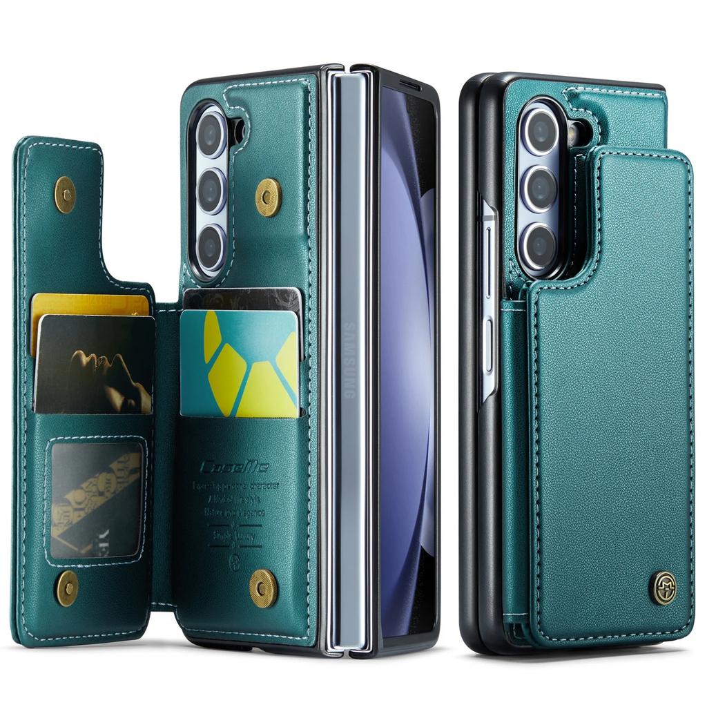 Luxusní kožené magnetické pouzdro se stojánkem pro Samsung Galaxy Z Fold 6 5 4 3 s držákem, kapsou na karty, nárazuvzdorným krytem s plnou ochranou