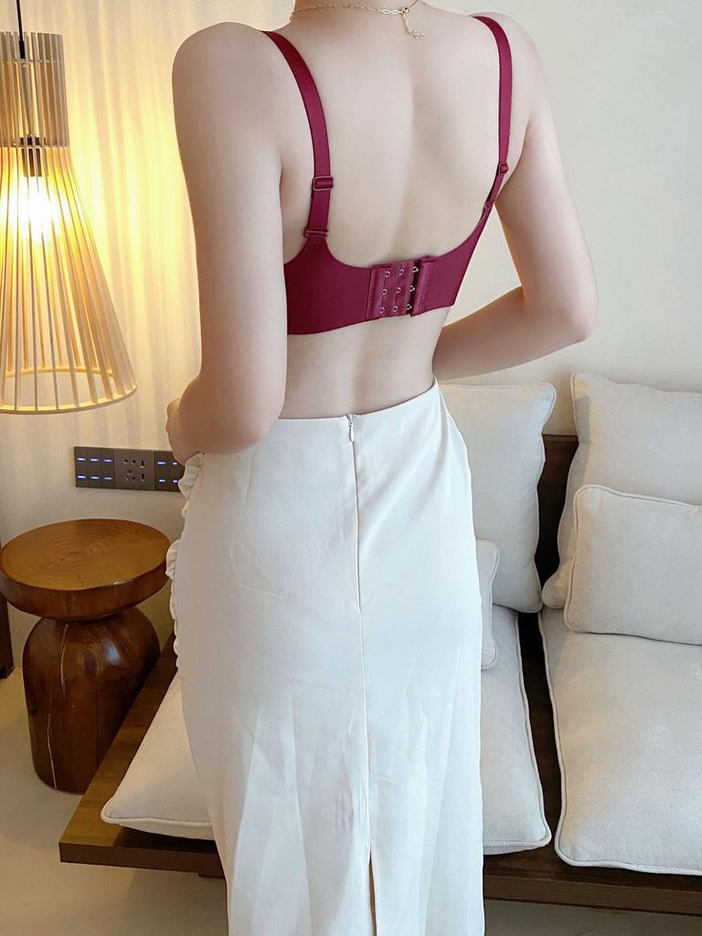 Seamless Push-Up No Underwire Bra for Girls - Anti-Sagging, Three-Row Hook & Eye.