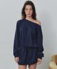 CITTA Off-Shoulder Drawstring Mini Dress_Ctop721(Navy)