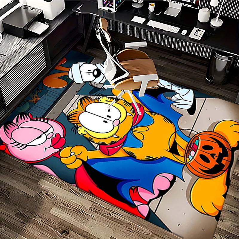 1pc Garfield Halloween Costume Chair Mat - Anime Cartoon Design, Non-Slip Carpet for Office, Home Decor, Living Room, Bedroom, Game Room, Dormitory, S