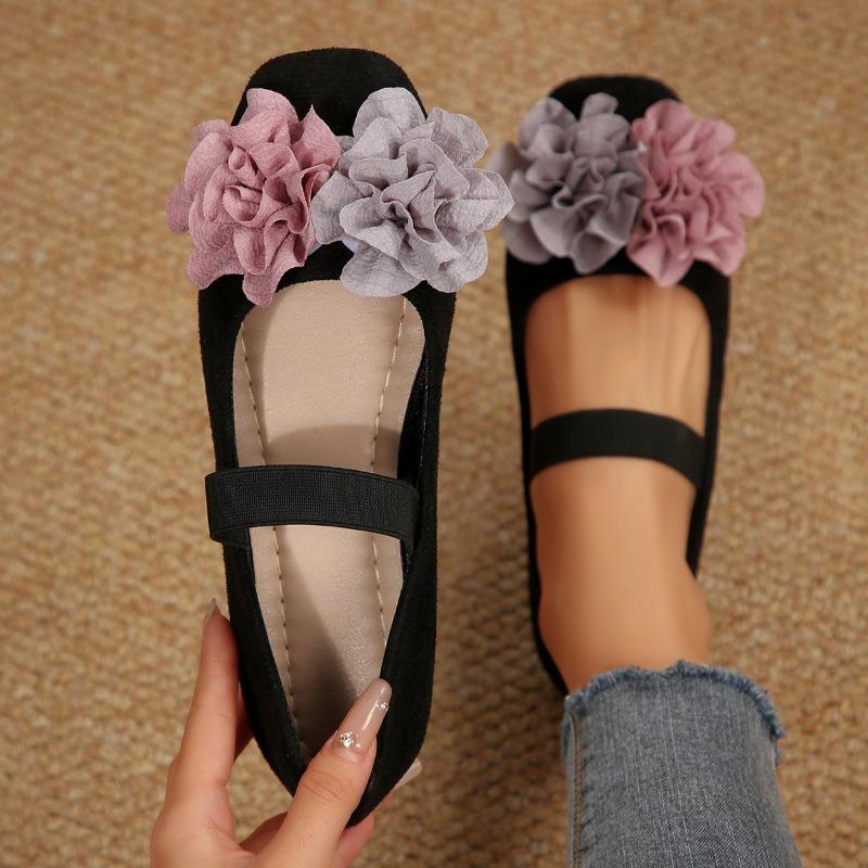 Fashion Flower Mary Jane Shoes Women's Small Inside Heightened One Strap Single Shoes