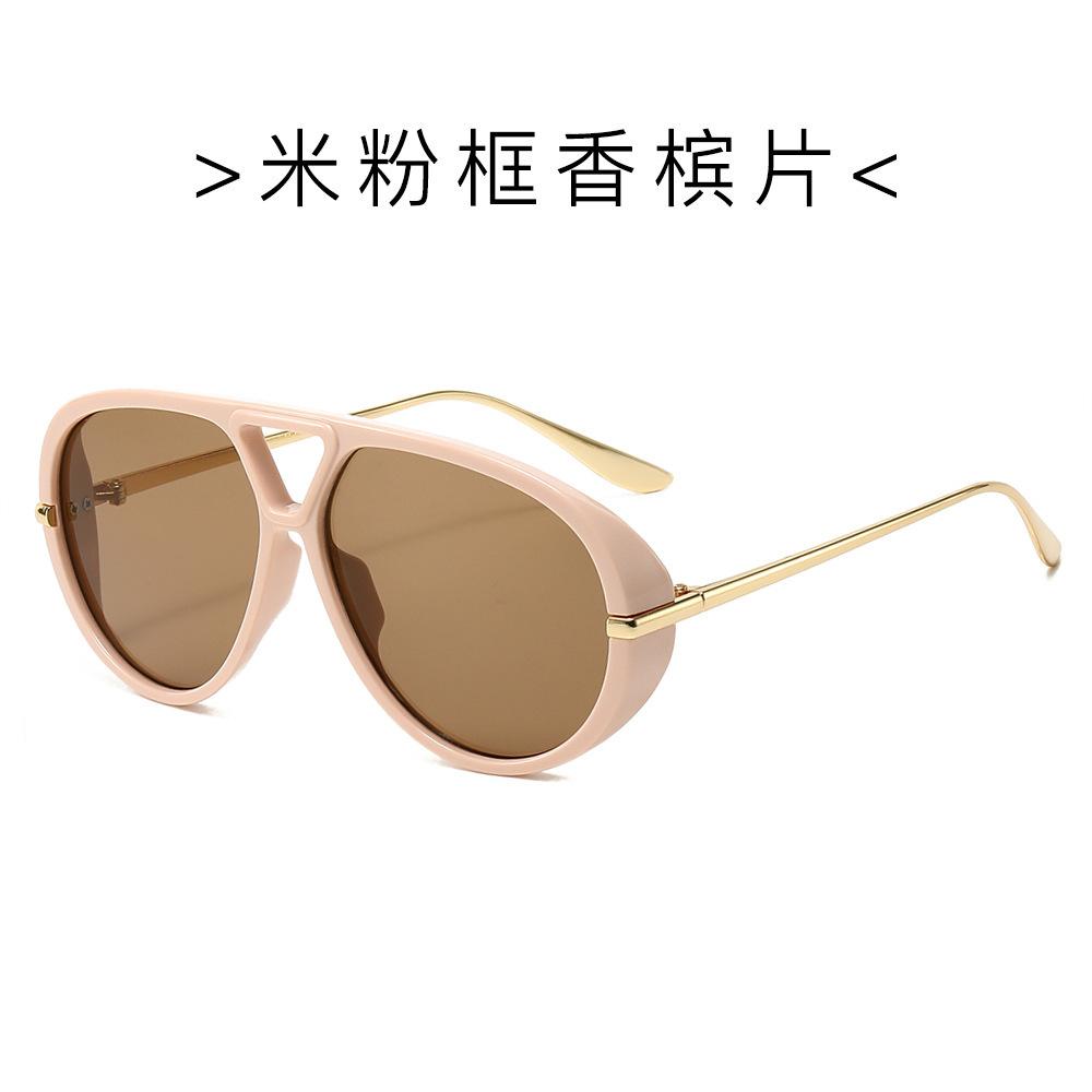 

Металлические солнцезащитные очки-авиаторы с большой оправой, ретро, простые, с защитой от УФ-лучей, солнцезащитные очки-жабы с двойной переносицей