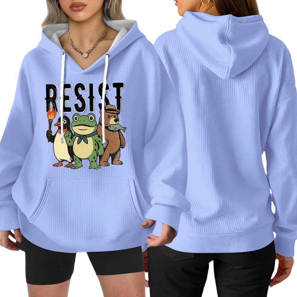 Women's Fashion Casual Long Sleeve Loose Printed Pullover Sports Long Sleeve Sweatshirt