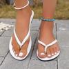 Flat-bottomed cool slippers women's summer new large-size woven herringbone toe women's sandals