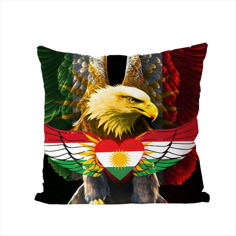 Kurdistan Flagge Kissenbezug Für Auto Sofa Dekorativ Zuhause Zweiseitiger Druck Plüsch Quadratisch Wurfkissen Kissenhülle