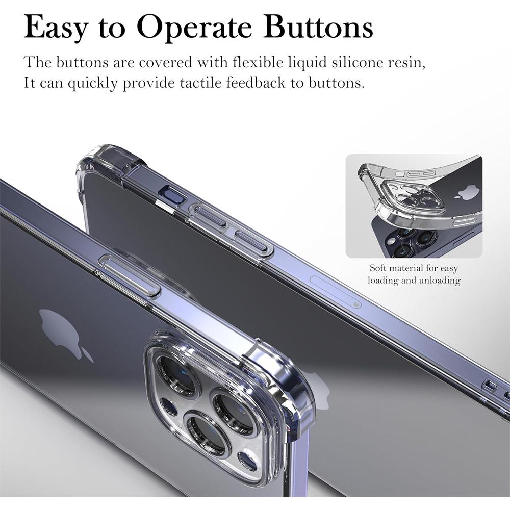 Airbags Stoßfestes Case für Iphone 16E 16 E 15 Pro Max 14 Plus 13 Mini 12 11 X Xs Xr Se 2022 2020 7 8 6 6S 16Pro Kristallklare Handyhülle Zubehör