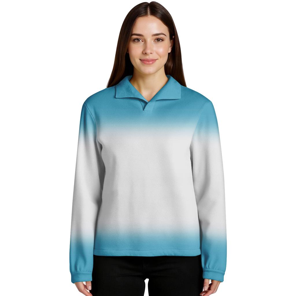 Women's Gradient Printed Pullover Long Sleeve Sports Flannel Top