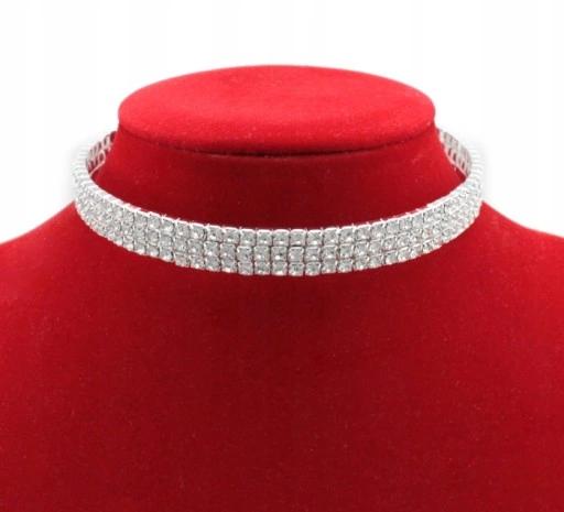 Komplet Biżuterii Srebrnej Z Cyrkoniami 2 Cz Choker Kolia Bransoletka