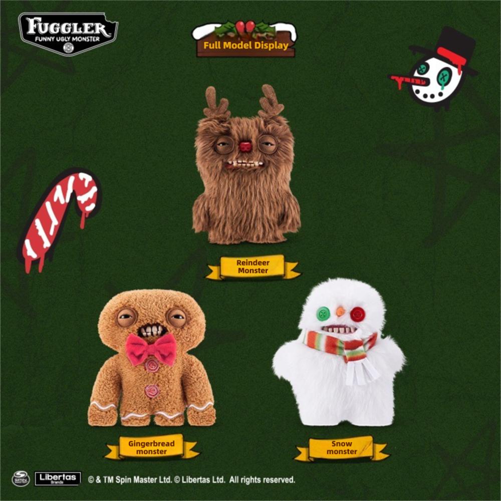 Fuggler Serie Festival Mostri Carini Peluche Renna Pupazzo di Neve Natale Pan di Zenzero Kawaii Divertente Trendy Bambola Peluche Regali