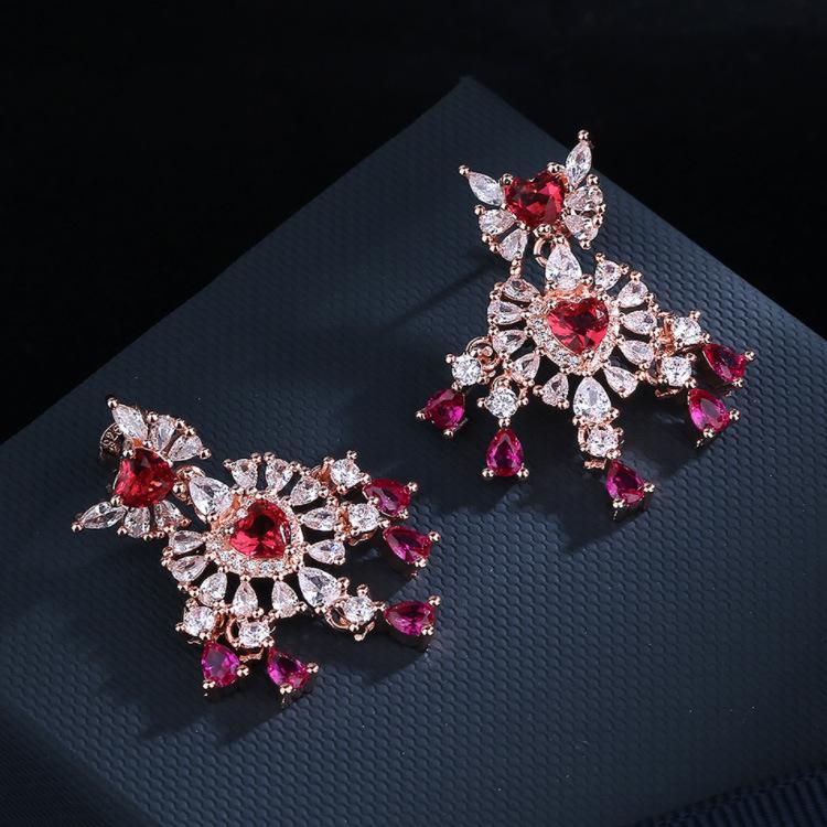 9 Long Water Drop Zircon Earrings European Style Luxury Dinner Earrings Earrings