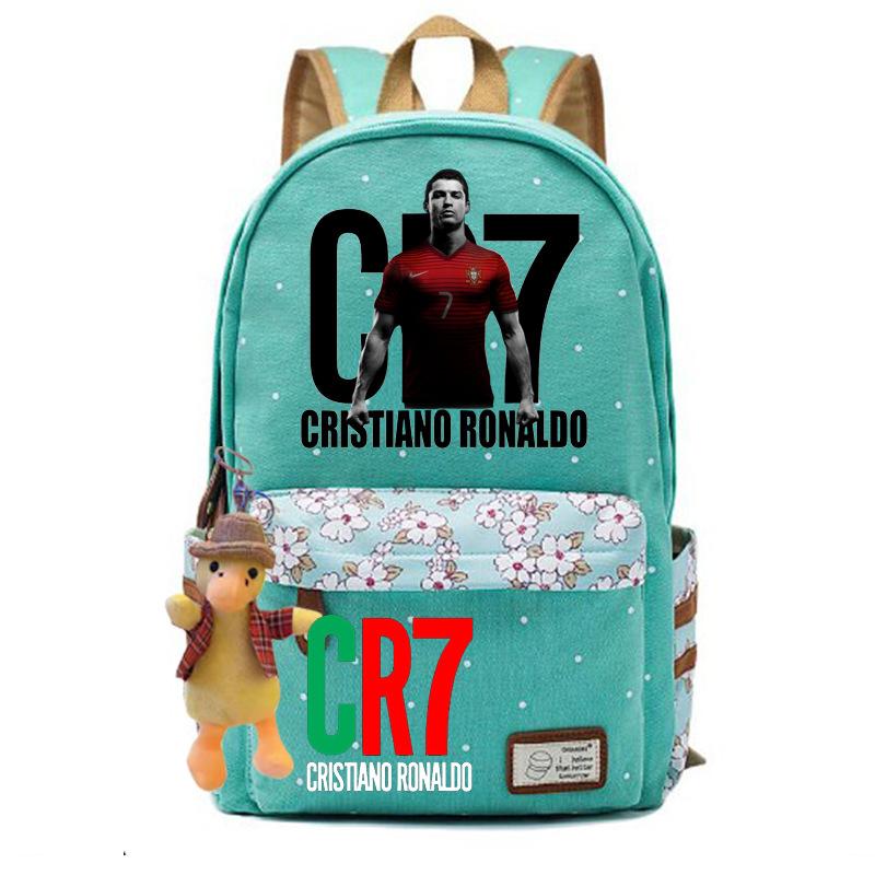 Youth football star Ronaldo primary and secondary school student schoolbag female casual backpack