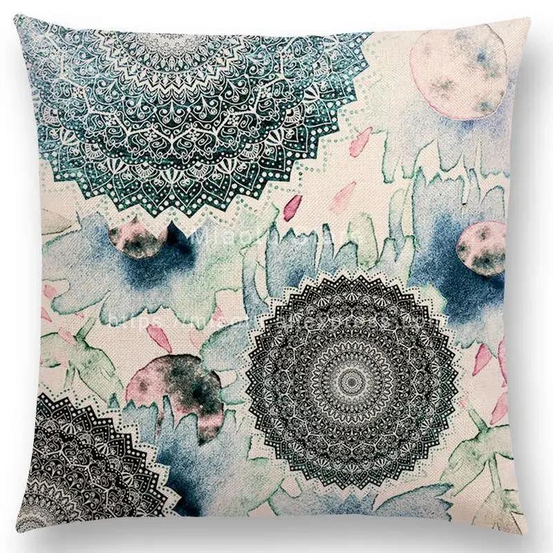 New Dreamy Rainbow Boho Beautiful Flower Gorgeous Floral Mandalas Fantasy Moon Stars Prints Cushion Cover Throw Pillow Case
