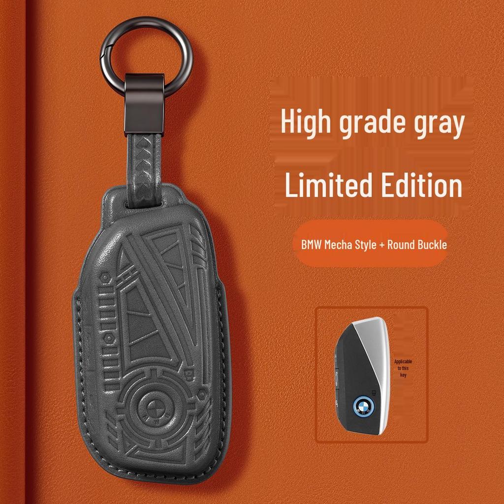 Premium Genuine Leather Key Case for BMW X5, X1, X3, X7, and 5 Series (530, 525li) Blade, 3 Series (330, 325li)