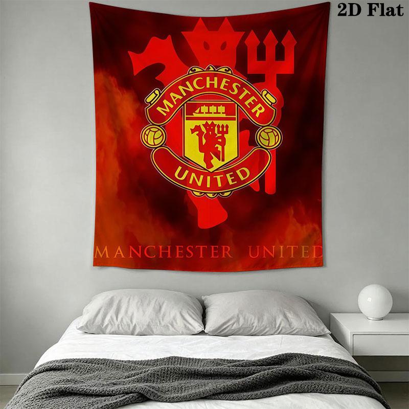 Man Utd M Wall Hanging Printed Fabric Blanket Decorative Tapestries for Bedroom Living Room Home Decor