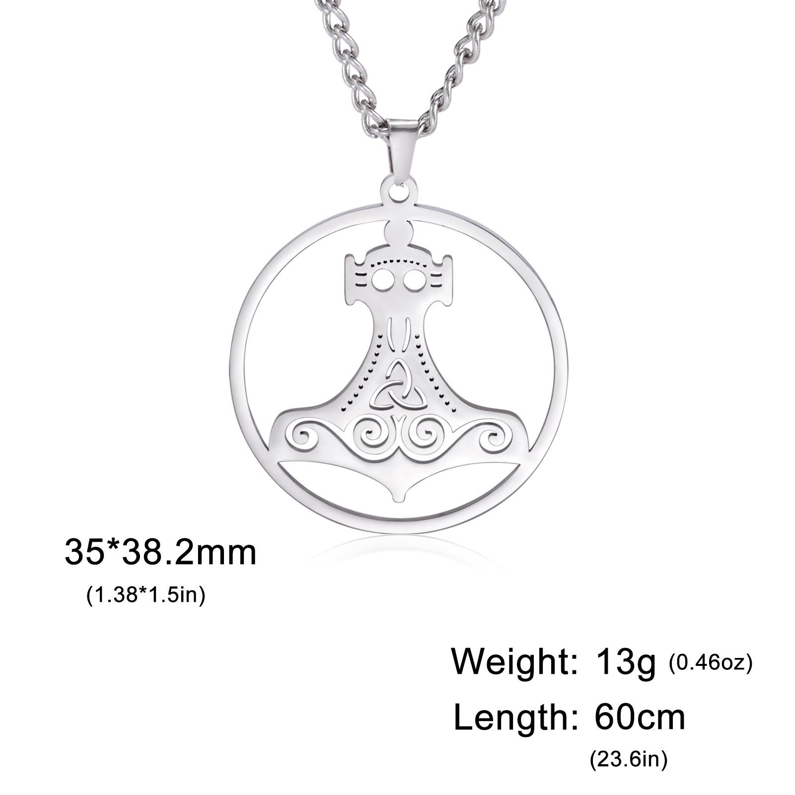 

LIKGREAT Norse Vikings Thor s Hammer Necklace for Men Stainless Steel Punk Celtics Knot Anchor Amulet Pendant Jewelry Gift
