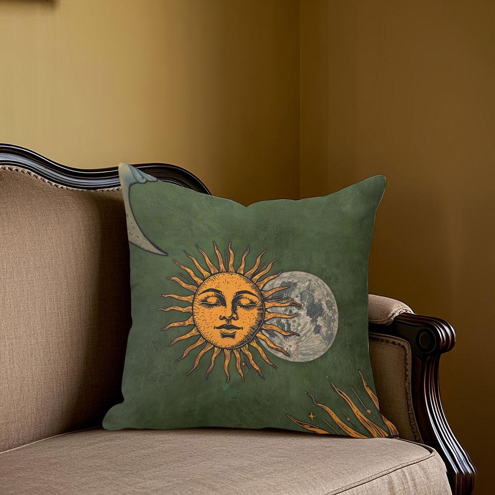 Jmg Clothing Unisex Celestial Whispers Square Jacquard Pillow Cover For Sofa Office Waist Cushion Cover Home Decorative Pillowcase