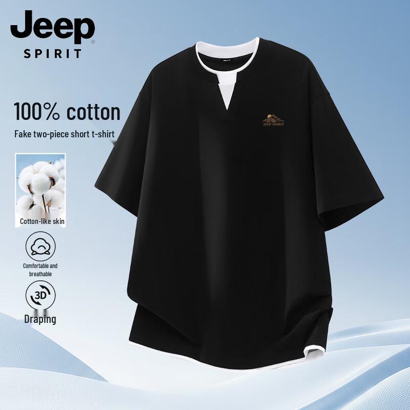 JEEP SPIRIT Men s 2026 Summer Cotton T-Shirt L