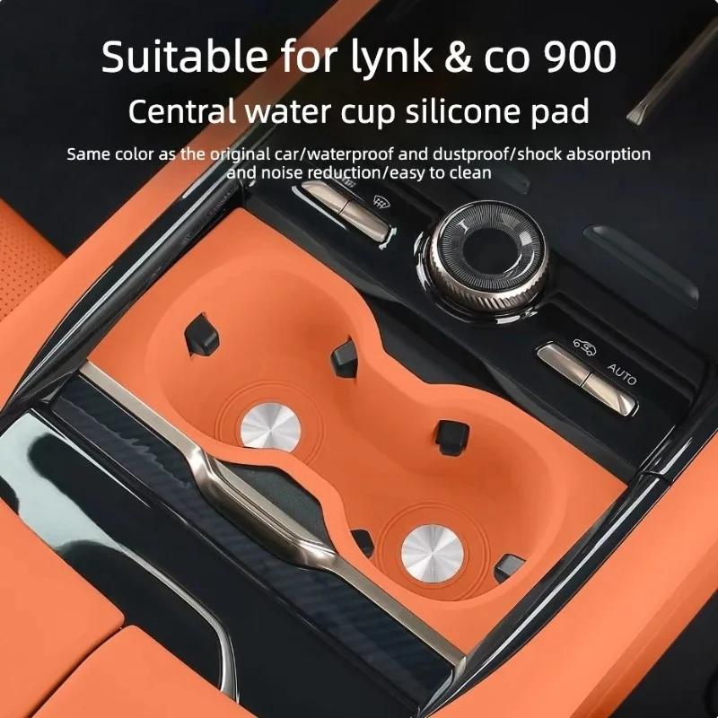 Silicone Water Cup Storage Box for Lynk&Co 900 2025 2026 Auto Styling Modification Accessory Car Organizer Holder