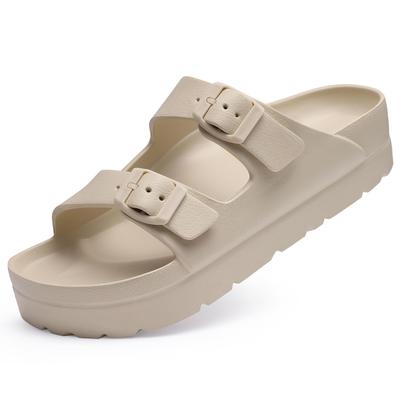 Comwarm Nieuwe Dames Platform Sandalen met Voetboogondersteuning Lichtgewicht Instappers Eva Slippers Zomer Strand Sandaal met Verstelbare Gesp