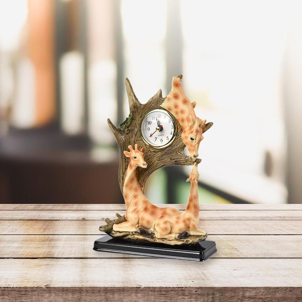 Animal Sculpture Clock for Tabletop Decor In Apartment Or Dining Room