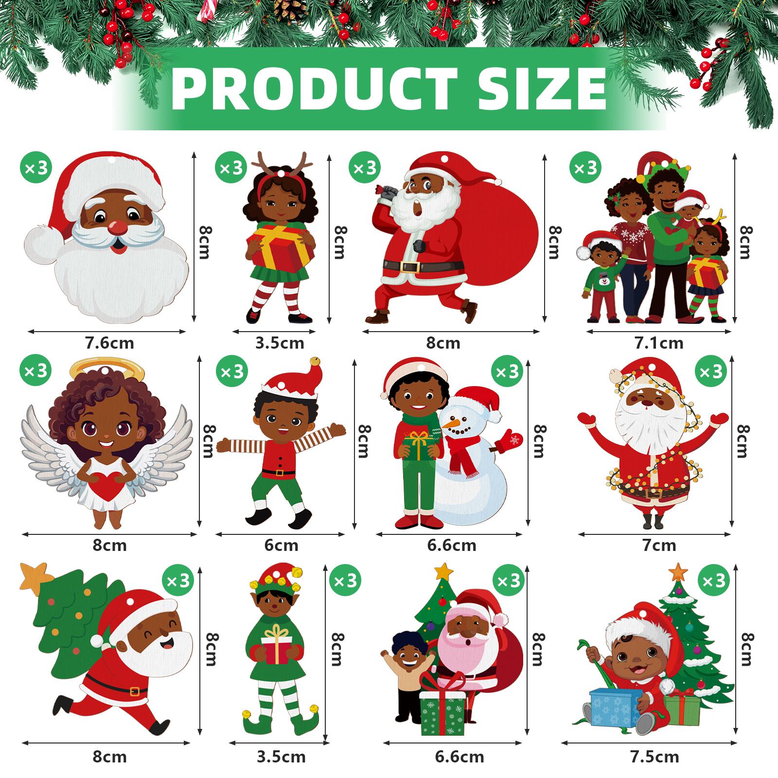 

Generic 24 Pcs Golf Christmas Ornament Santa Claus Snowman Wood Hanging Ornaments Golf Cart Ball Themed Decorations For Christma
