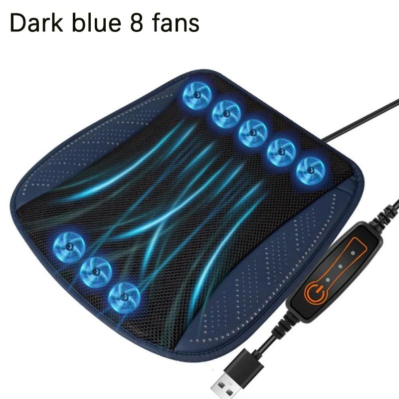 Car Seat Cushion Summer Cool Ventilated Seat Heat Dissipation Breathable USB Fan Seat Cushion Car Ice Silk Cooling Cushion