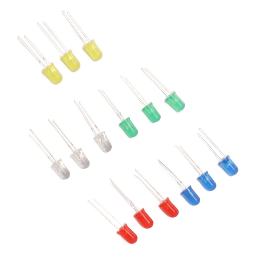 100PCS 5 Color Light Emitting Diodes ABS LED Diode Lights 5mm LED Diodes  DIY Science Project