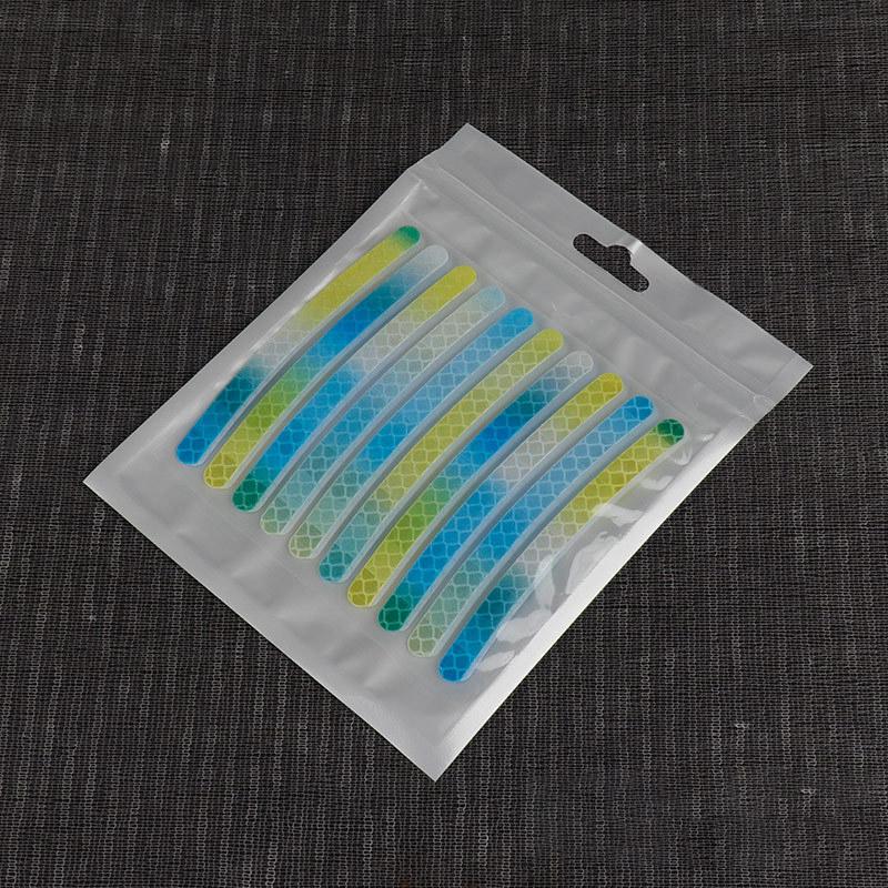 20Pcs Rainbow Car Wheel Reflective Sticker Personalized Motorcycle Electric Bicycle Colorful Anti Night Light Decorative Sticker