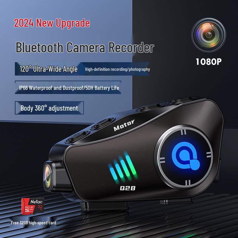 Bluetooth Helmet Earphones: Waterproof HD Open-face Motorcycle Headset with Dash Cam