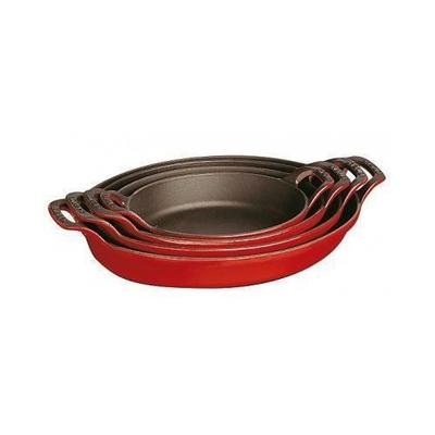 Talerz Stackable - Staub - 1302306 - Owalny - Wiśniowy - 24 cm