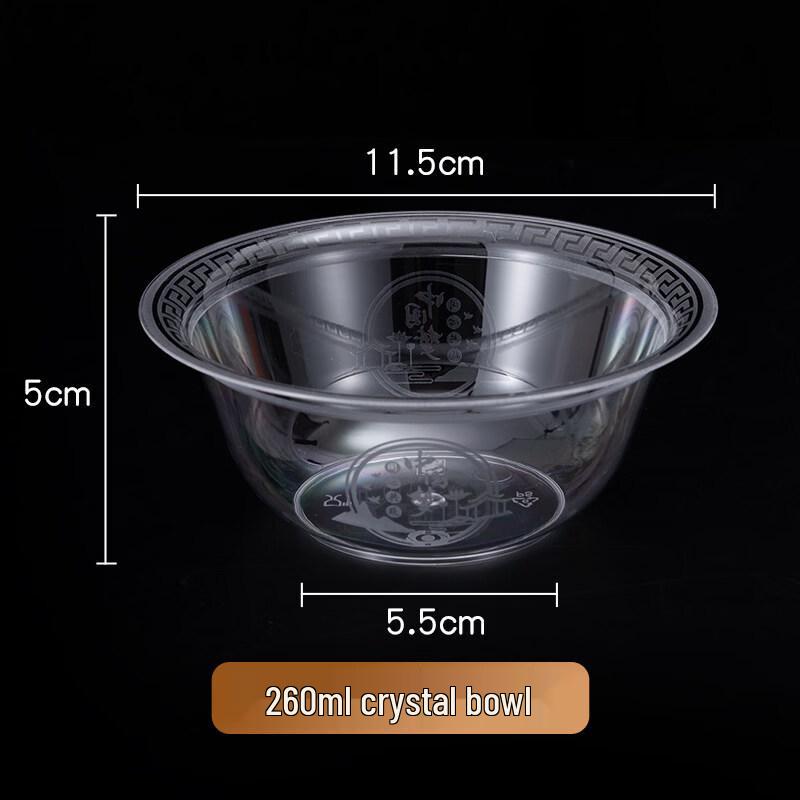Disposable Food-Grade Crystal-Look Plastic Bowl & Chopstick Set