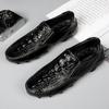 Summer New Crocodile pattern man loafers High Quality Genuine Leather driving shoes Men's Non-Slip Sneakers Casual walking shoes