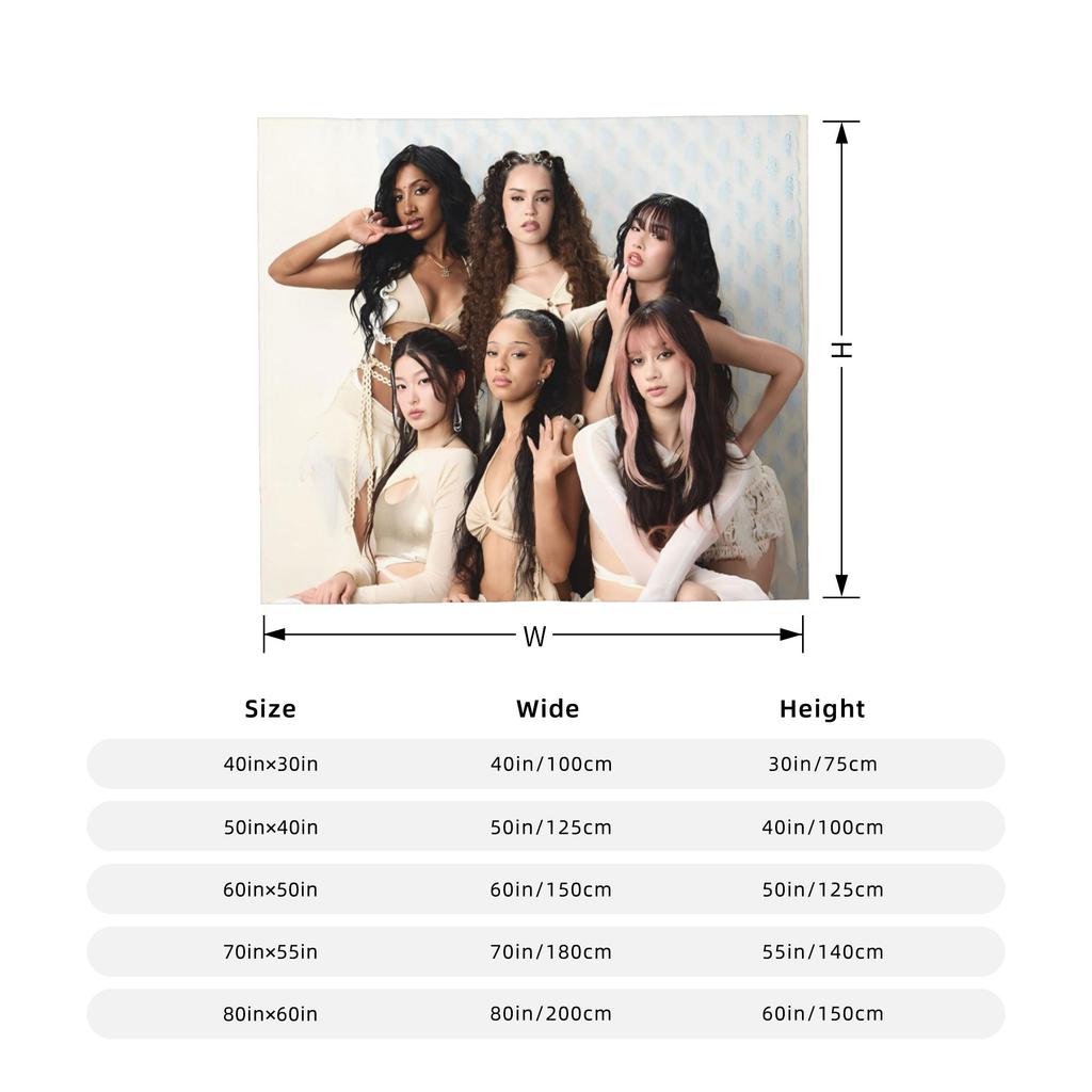 Katseye Kpop Manon Blankets Idol Flannel Throw Blanket Home Couch Decoration Soft Warm Bedspread