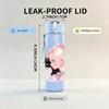1PC Pastel Anime Girl Character Print 750ml Color Plastic Sports Water Bottle Leakproof Flip Straw Lid Suitable for Sports Office Home Use